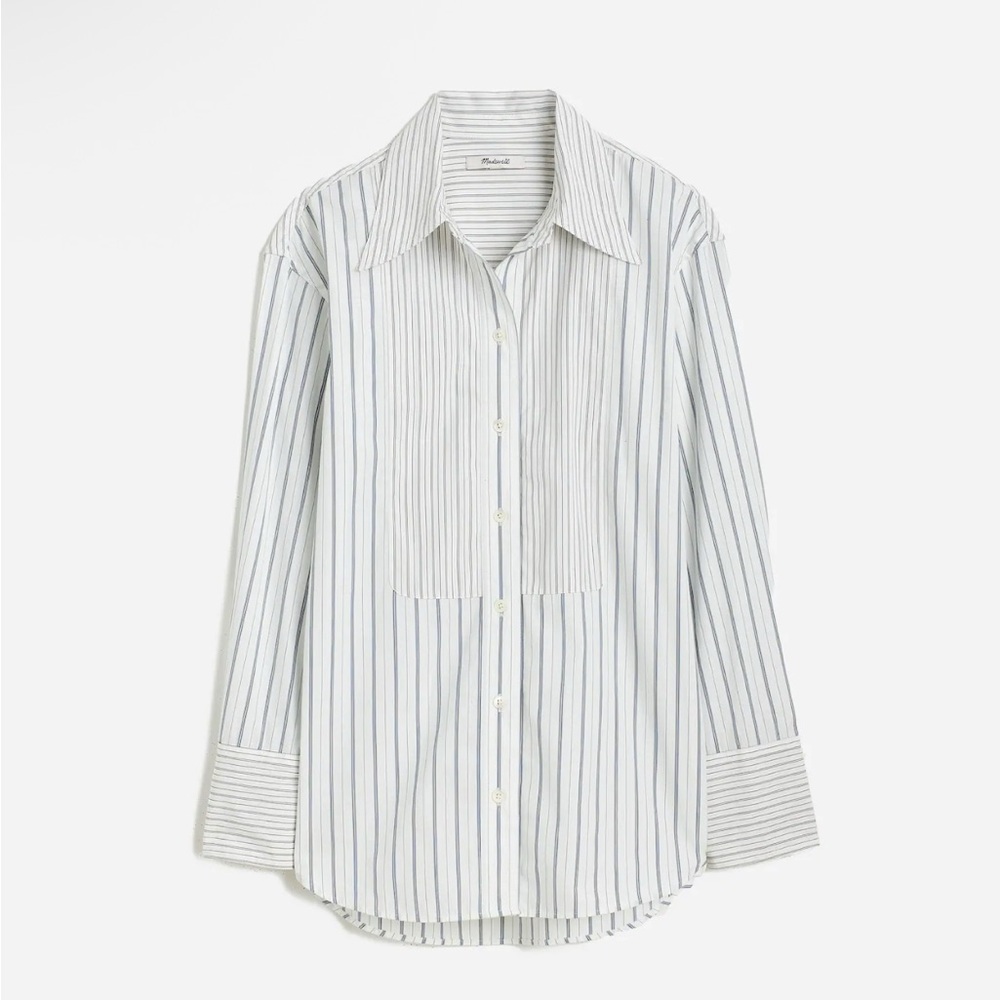 Madewell Tuxedo Button Up Shirt In Poplin Eyelet White Size Small